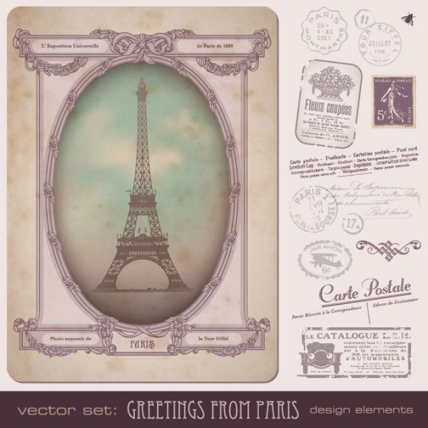 Stamp & Postcard free vector