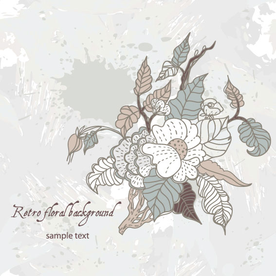 line of draft Flower background vector 04