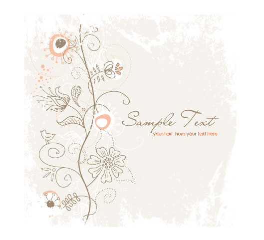 Light color line Flower background vector 01