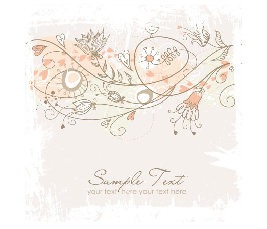 Light color line Flower background vector 02