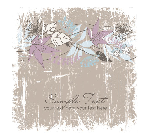 Light color line Flower background vector 04