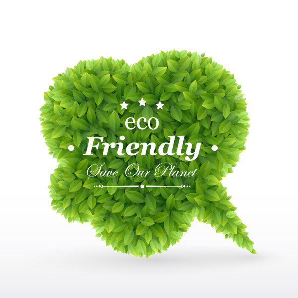 Set of Leaves Speech Bubbles vector 04