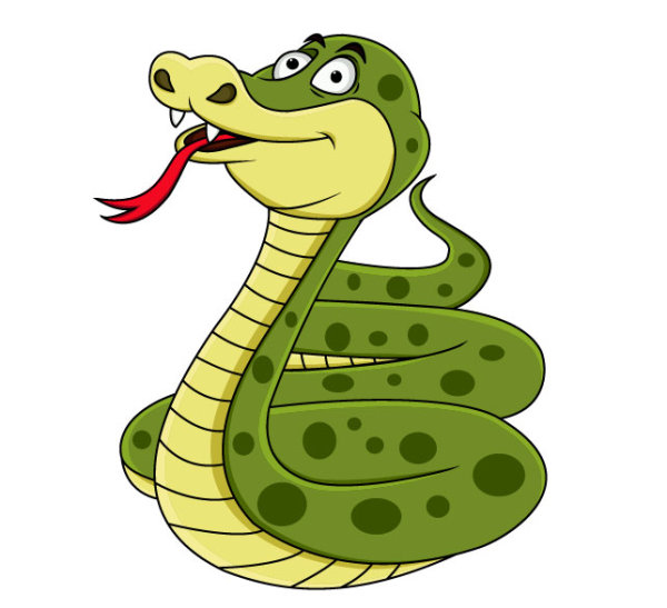 Elements of Funny cartoon Cobra vector 04