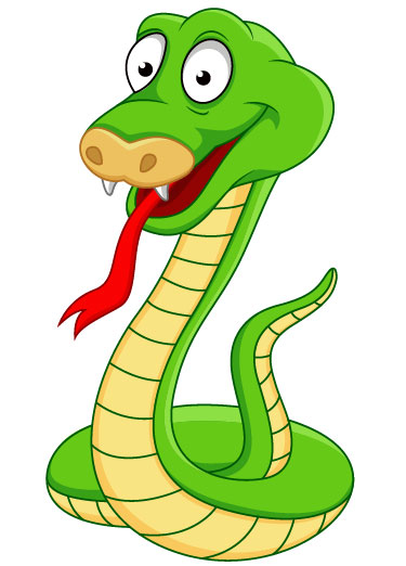 Elements of Funny cartoon Cobra vector 05