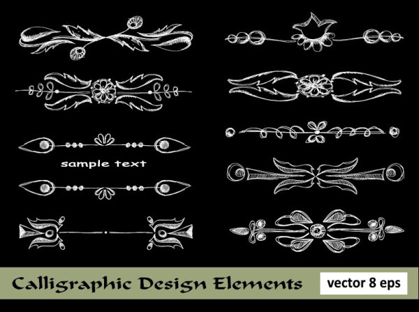 Elements of Floral Borders vector 03