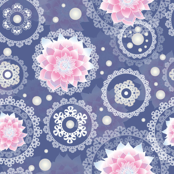 Set of ornate Floral background vector 01