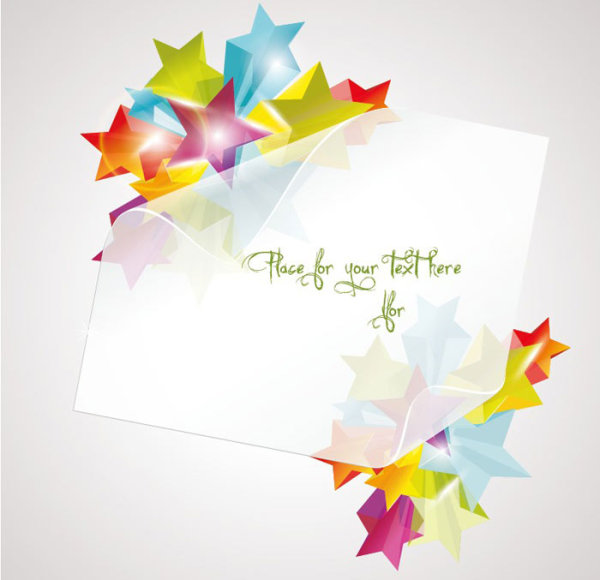 Creative Five pointed star vector background 03