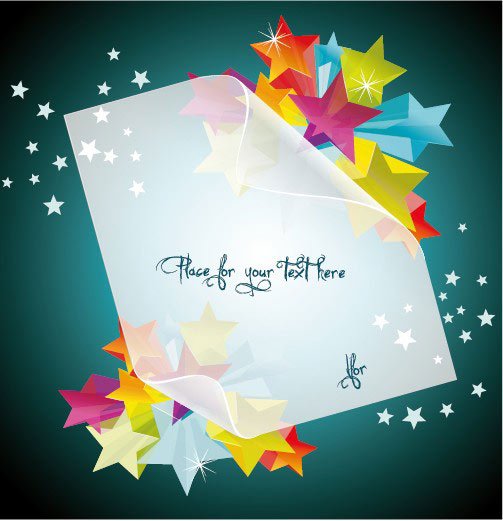Creative Five pointed star vector background 04