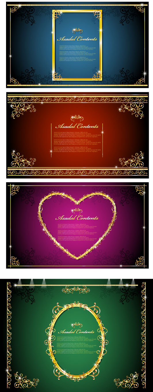 Golden Border frame 12 vector