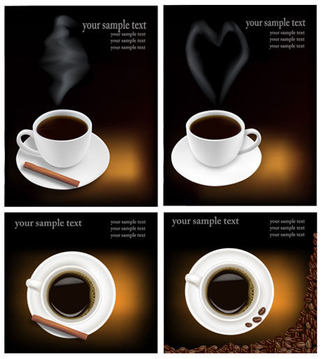 Black style Coffee art vector