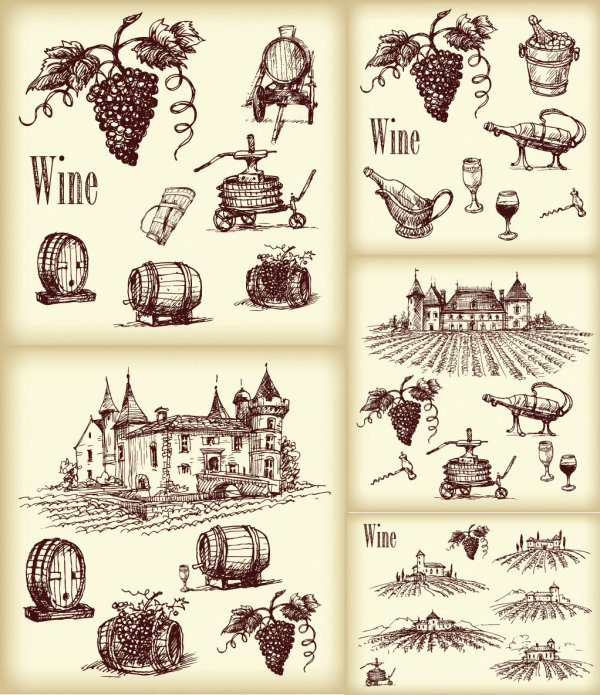 Line drawing of wine