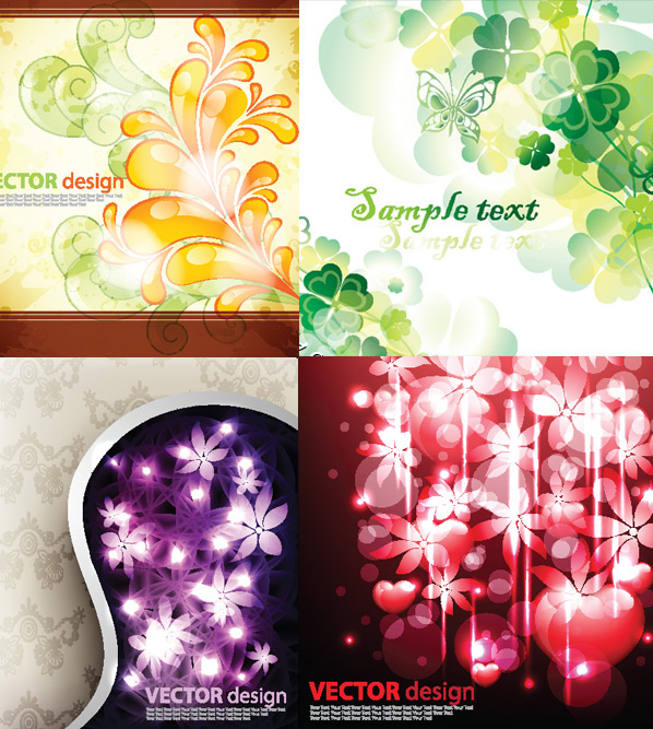 Luminous flowers background