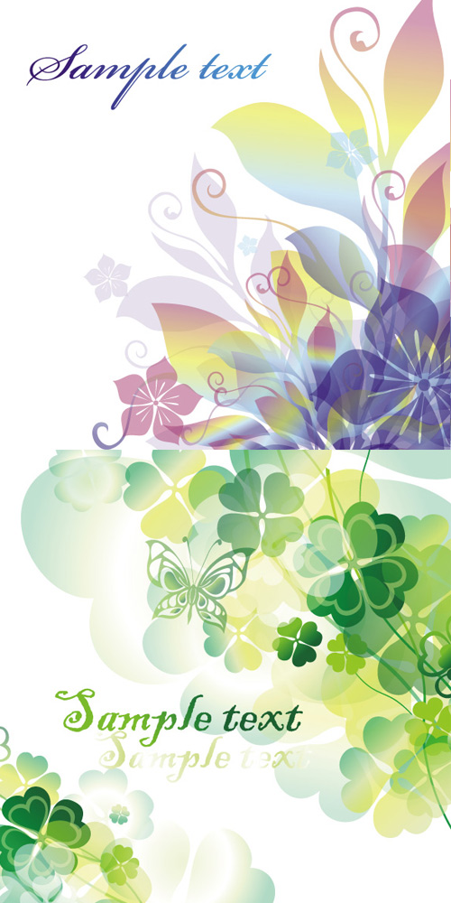 Elements of color flowers background vector