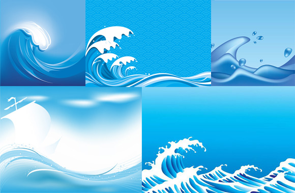 Blue wave background vector