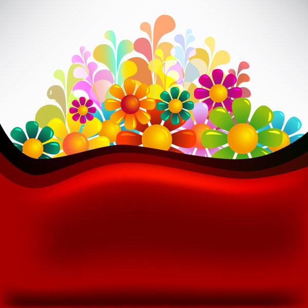 Set of Texture flower vector backgrounds art 01