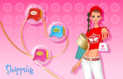 girls shopping set 149 vector