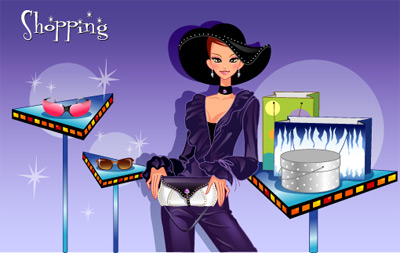 girls shopping set 148 vector