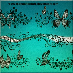 Photoshop ornamental butterfly brushes 