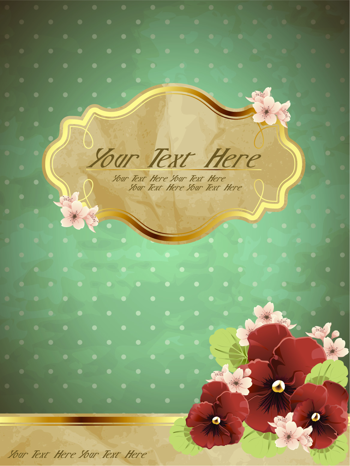 free Exquisite romantic cards vector 02