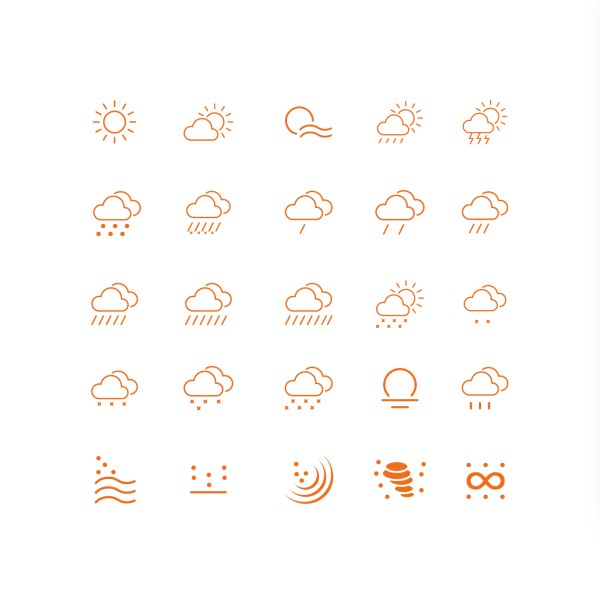 weather outline kind icons 