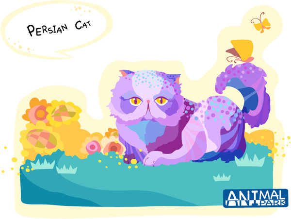 Draw Persian cat vector