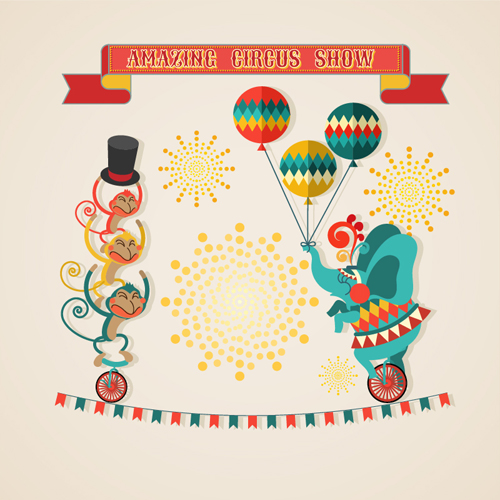 Amazing circus show vector illustration 02