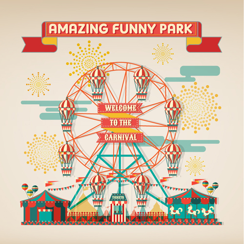 Amazing circus show vector illustration 05