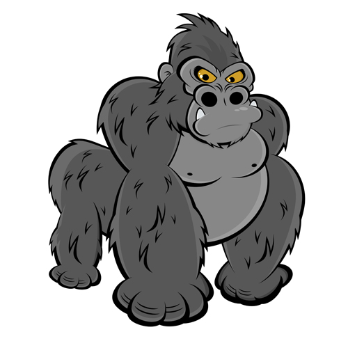 Amusing gorilla cartoon styles vector 05