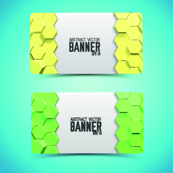 Boneycomb banner vector 05