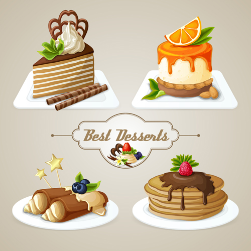 Best desserts vector icons graphics 02