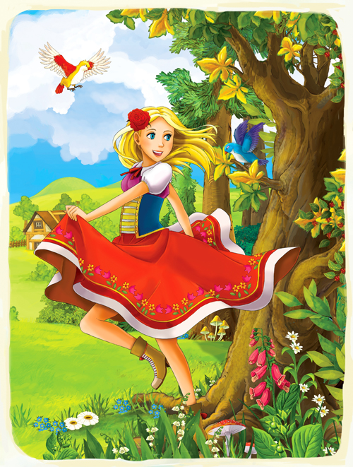 world fairy tale world fairy cartoon girl cartoon 