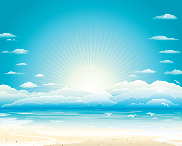 vector background sun Charming beach background 