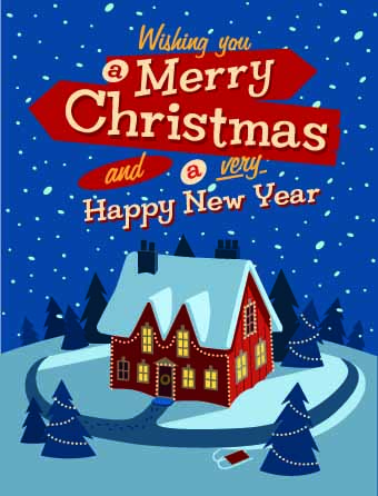 Christmas New Year vector backgrounds 02