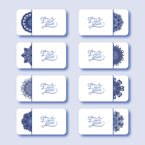 Classical floral pattern cards vector material 02
