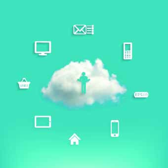 Cloud storage background vector 03