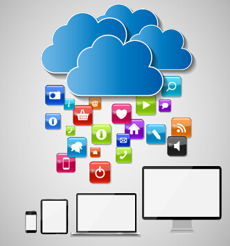 loud tech concept template vector 02 Cloud tech concept template vector 02