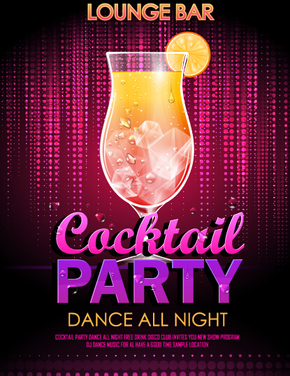 poster disco design cocktail 