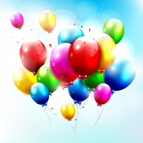 Romantic Color Balloons background art 01