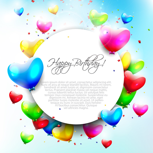 Romantic Color Balloons background art 03