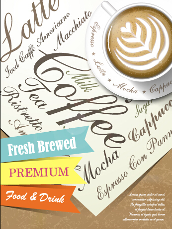 Creative coffee poster advertising design vector