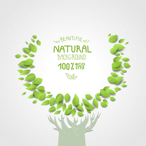 Eco natural style tree backgrounds vector 03