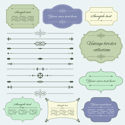 gant vintage frames design vector 02 Elegant vintage frames design vector 02