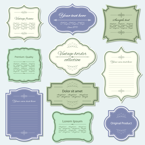 Elegant vintage frames design vector 03