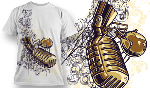 Fashion T shirt design elements set vector 03
