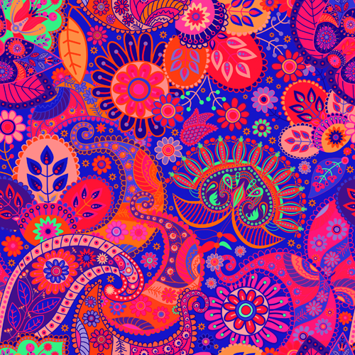 seamless pattern floral ethnic 