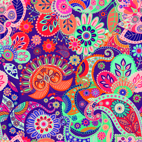 seamless pattern floral ethnic 
