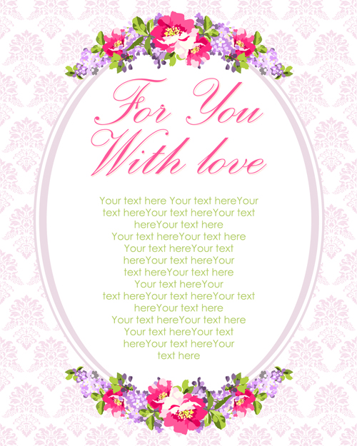 Flower frames with pattern vector background 01