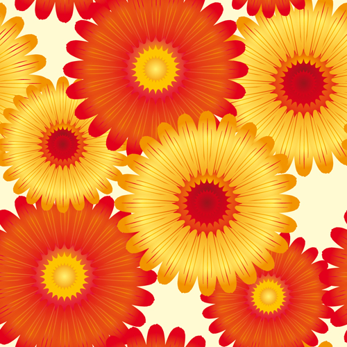 Different cartoon flower mix design vector 04