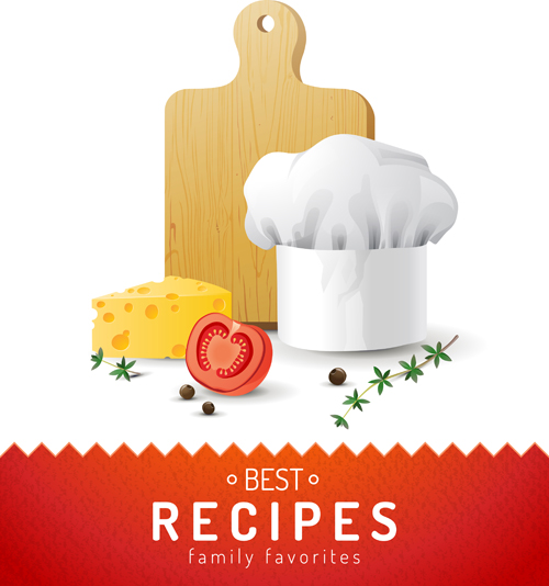 Food theme cover design vector graphics 01