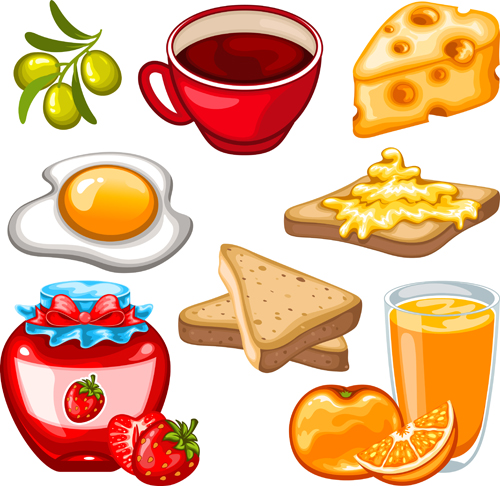 Fruit drinks food vector graphic set 03